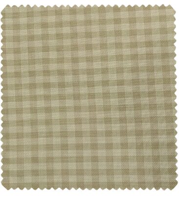 J.Hampstead Men's Polyester Viscose Checks Unstitched Suiting Fabric (Beige)