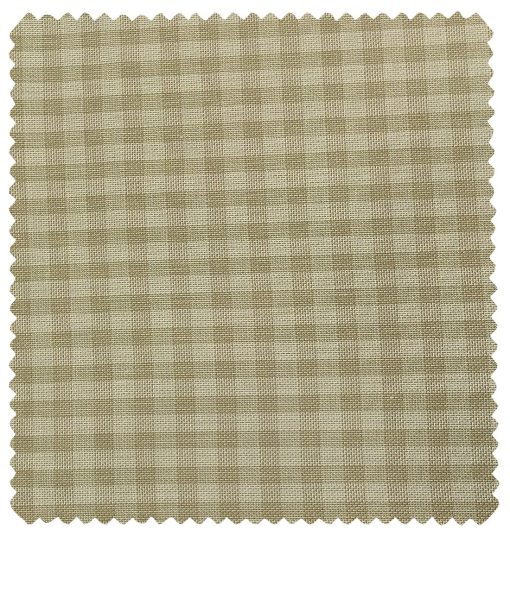 J.Hampstead Men's Polyester Viscose Checks Unstitched Suiting Fabric (Beige)