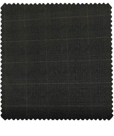 J.Hampstead Men's Polyester Viscose Checks Unstitched Suiting Fabric (Black)