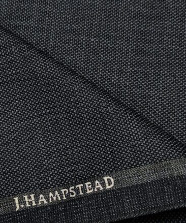 J.Hampstead Men's Polyester Viscose Structured Unstitched Suiting Fabric (Dark Blueish Grey)