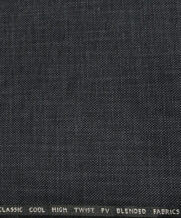 J.Hampstead Men's Polyester Viscose Structured Unstitched Suiting Fabric (Dark Blueish Grey)