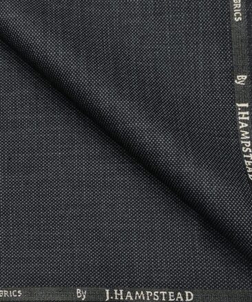 J.Hampstead Men's Polyester Viscose Structured Unstitched Suiting Fabric (Dark Blueish Grey)