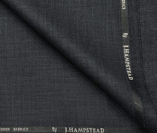 J.Hampstead Men's Polyester Viscose Structured Unstitched Suiting Fabric (Dark Blueish Grey)