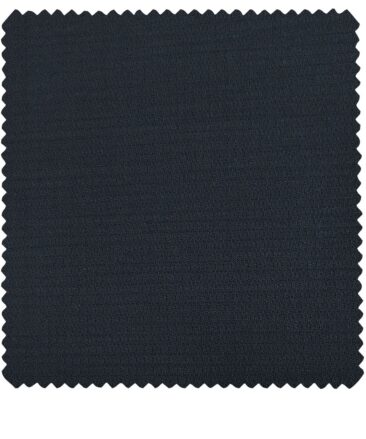 J.Hampstead Men's Polyester Viscose Structured Unstitched Suiting Fabric (Dark Blue)