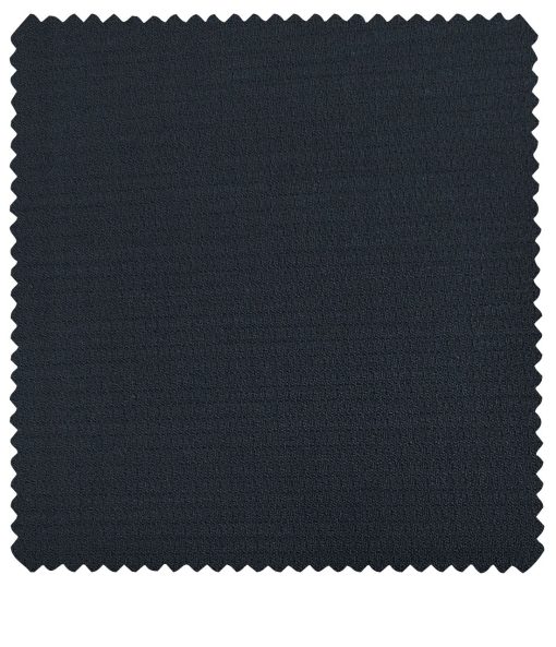 J.Hampstead Men's Polyester Viscose Structured Unstitched Suiting Fabric (Dark Blue)