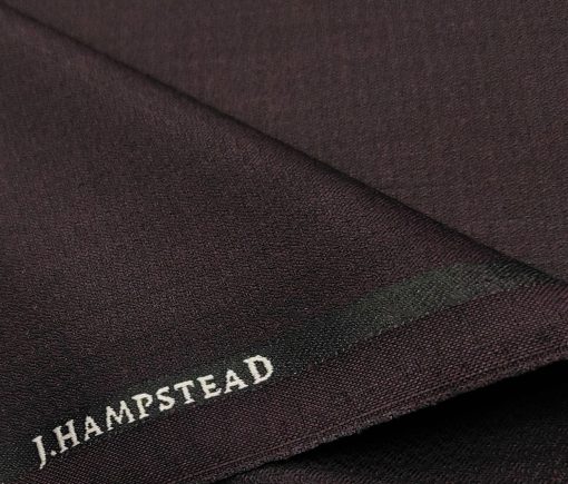 J.Hampstead Men's Polyester Viscose Structured Unstitched Suiting Fabric (Shiny Dark Wine )