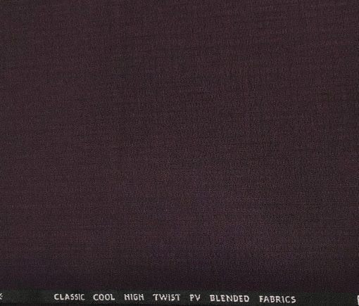 J.Hampstead Men's Polyester Viscose Structured Unstitched Suiting Fabric (Shiny Dark Wine )