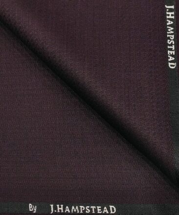 J.Hampstead Men's Polyester Viscose Structured Unstitched Suiting Fabric (Shiny Dark Wine )