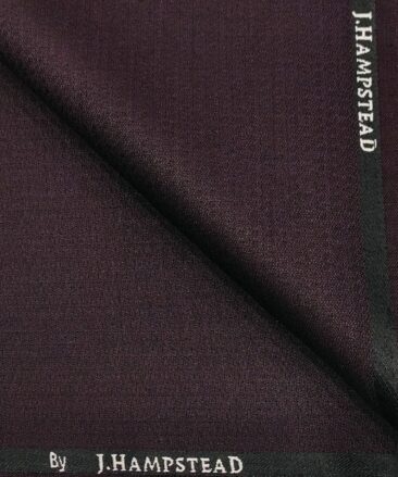 J.Hampstead Men's Polyester Viscose Structured Unstitched Suiting Fabric (Shiny Dark Wine )