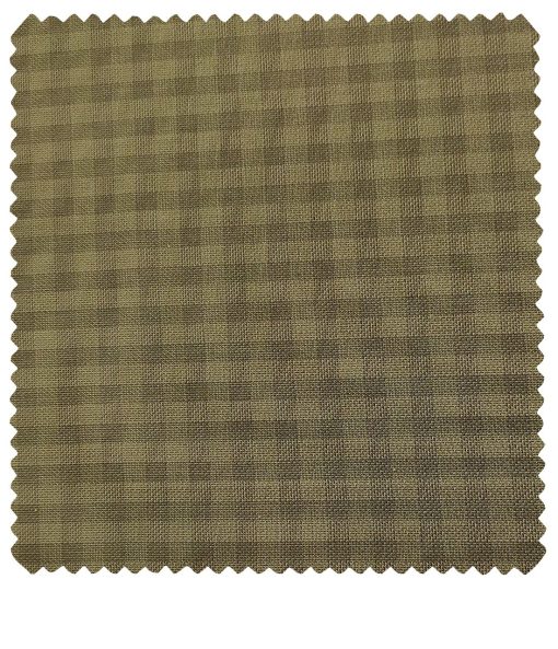 J.Hampstead Men's Polyester Viscose Checks Unstitched Suiting Fabric (Khakhi)