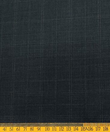 J.Hampstead Men's Terry Rayon Checks Unstitched Suiting Fabric (Dark Blue)