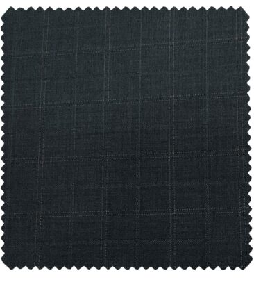 J.Hampstead Men's Terry Rayon Checks Unstitched Suiting Fabric (Dark Blue)