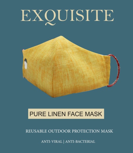 Exquisite Pure Linen 2 Layer Reusable Protective Face Mask (Assorted Colors)