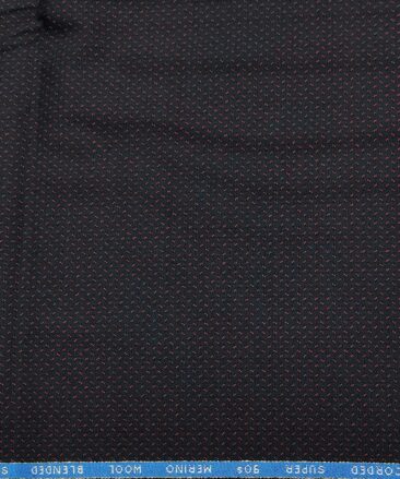 Cadini Italy Men's Wool Structured  Super 90's Unstitched Trouser or Modi Jacket Fabric (Dark Blue