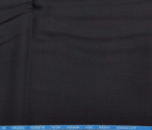 Cadini Italy Men's Wool Structured  Super 90's Unstitched Trouser or Modi Jacket Fabric (Dark Blue