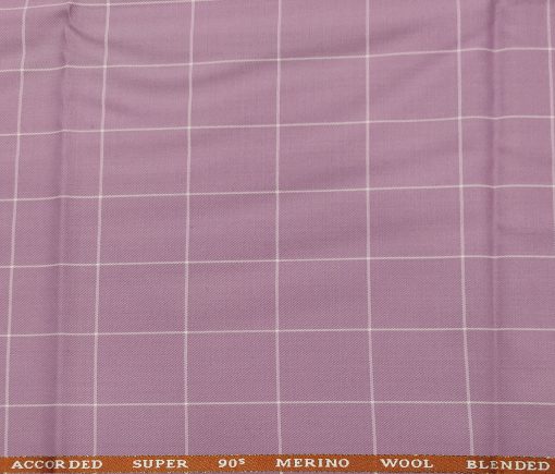 Cadini Italy Men's Wool Checks  Super 90's Unstitched Trouser or Modi Jacket Fabric (Pink