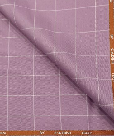 Cadini Italy Men's Wool Checks  Super 90's Unstitched Trouser or Modi Jacket Fabric (Pink