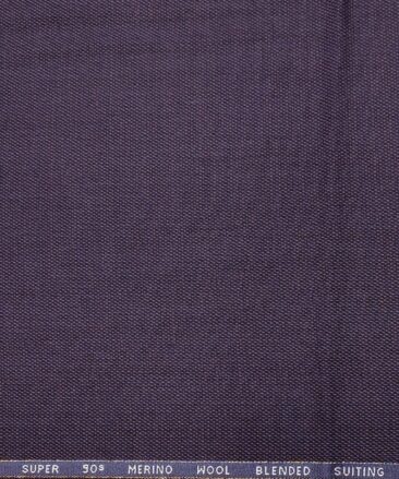 Cadini Italy Men's Wool Structured  Super 90's Unstitched Trouser or Modi Jacket Fabric (Dark Purple