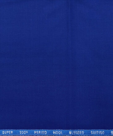 Cadini Italy Men's Wool Solids  Super 100's Unstitched Trouser or Modi Jacket Fabric (Bright Royal Blue