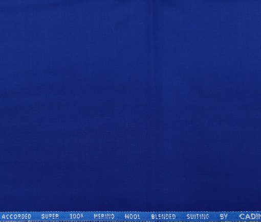 Cadini Italy Men's Wool Solids  Super 100's Unstitched Trouser or Modi Jacket Fabric (Bright Royal Blue