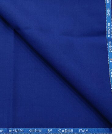 Cadini Italy Men's Wool Solids  Super 100's Unstitched Trouser or Modi Jacket Fabric (Bright Royal Blue