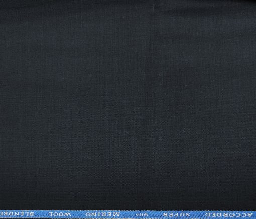 Cadini Italy Men's Wool Solids  Super 90's Unstitched Trouser or Modi Jacket Fabric (Dark Navy Blue