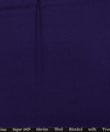 Cadini Italy Men's Wool Solids  Super 140's Unstitched Trouser or Modi Jacket Fabric (Dark Purple