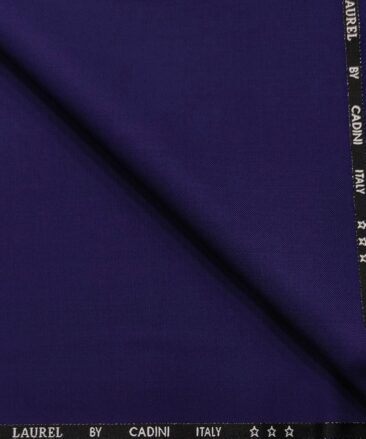 Cadini Italy Men's Wool Solids  Super 140's Unstitched Trouser or Modi Jacket Fabric (Dark Purple