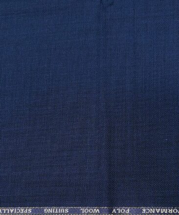 Cadini Italy Men's Wool Structured  Unstitched Trouser or Modi Jacket Fabric (Dark Royal Blue