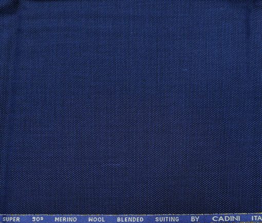 Cadini Italy Men's Wool Structured  Super 90's Unstitched Trouser or Modi Jacket Fabric (Royal Blue