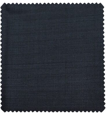 J.Hampstead Men's Wool Checks  Super 100's Unstitched Trouser Fabric (Dark Blue