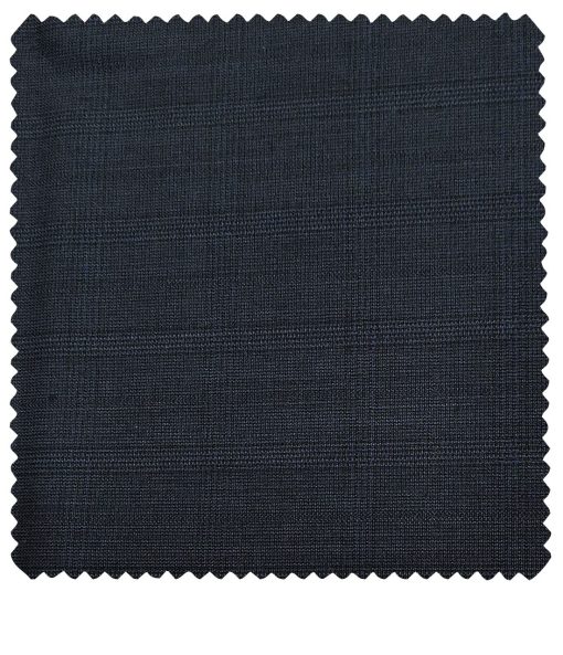 J.Hampstead Men's Wool Checks  Super 100's Unstitched Trouser Fabric (Dark Blue