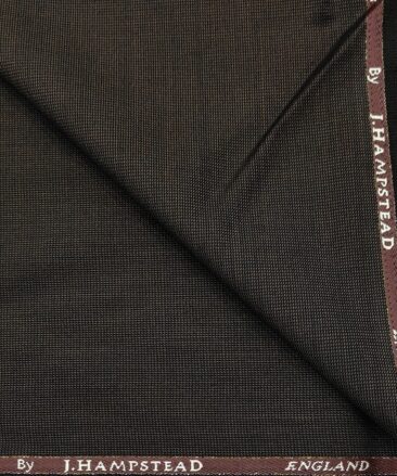 J.Hampstead Men's Wool Structured  Super 100's Unstitched Trouser Fabric (Dark Brown