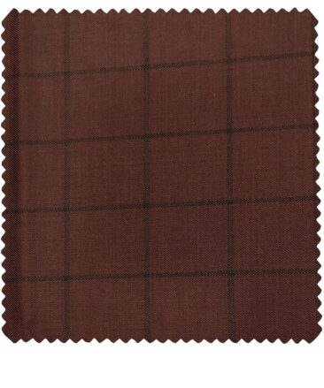 J.Hampstead Men's Wool Checks  Super 110's Unstitched Trouser Fabric (Sangaria Red