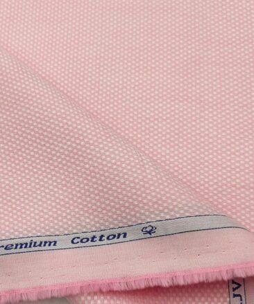 Arvind Men's Cotton Structured  Unstitched Shirting Fabric (Pink)