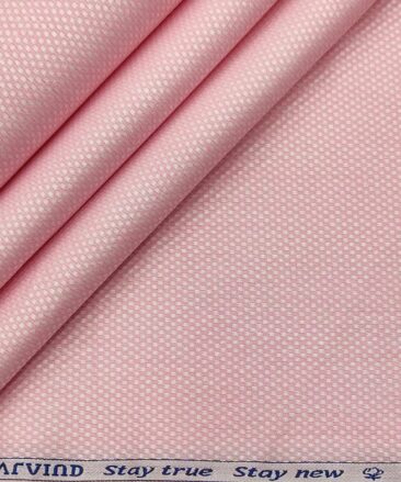 Arvind Men's Cotton Structured  Unstitched Shirting Fabric (Pink)