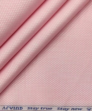 Arvind Men's Cotton Structured  Unstitched Shirting Fabric (Pink)