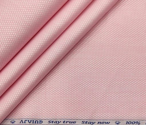 Arvind Men's Cotton Structured  Unstitched Shirting Fabric (Pink)