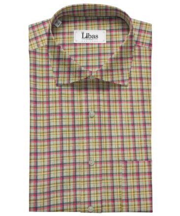 Burgoyne Men's 60 LEA Irish Linen Checks  Unstitched Shirting Fabric (Multicolor)