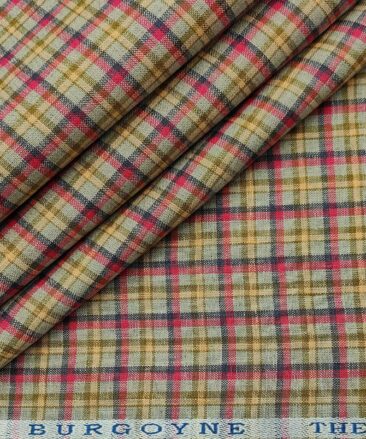 Burgoyne Men's 60 LEA Irish Linen Checks  Unstitched Shirting Fabric (Multicolor)