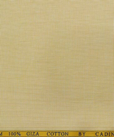 Cadini Men's Giza Cotton Structured  Unstitched Shirting Fabric (Beige)