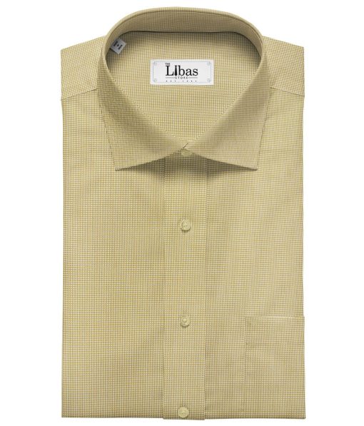 Cadini Men's Giza Cotton Structured  Unstitched Shirting Fabric (Beige)