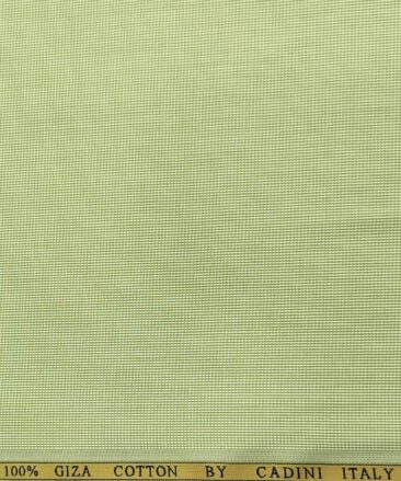 Cadini Men's Giza Cotton Structured  Unstitched Shirting Fabric (Light Olive Green)