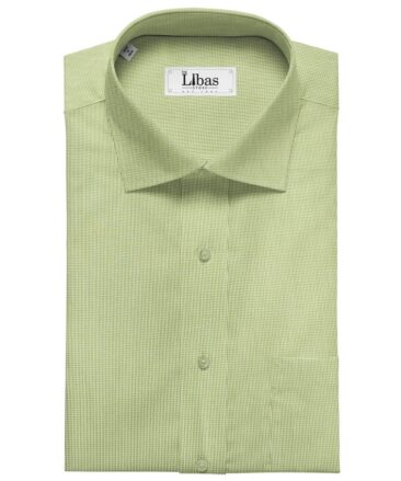 Cadini Men's Giza Cotton Structured  Unstitched Shirting Fabric (Light Olive Green)