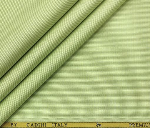 Cadini Men's Giza Cotton Structured  Unstitched Shirting Fabric (Light Olive Green)