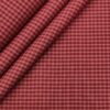 Exquisite Men's Cotton Checks  Unstitched Shirting Fabric (Maroon Red)