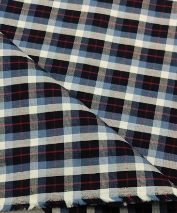 Exquisite Men's Cotton Checks  Unstitched Shirting Fabric (Multicolor)