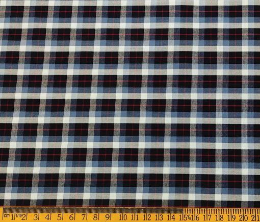 Exquisite Men's Cotton Checks  Unstitched Shirting Fabric (Multicolor)