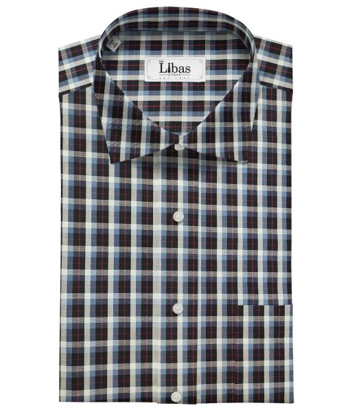 Exquisite Men's Cotton Checks  Unstitched Shirting Fabric (Multicolor)