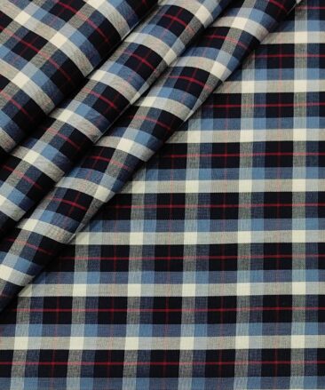 Exquisite Men's Cotton Checks  Unstitched Shirting Fabric (Multicolor)